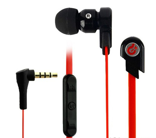 Syllable G02I In-ear Hi-Fi Earphone with Microphone for iPhone iPad Black + Red